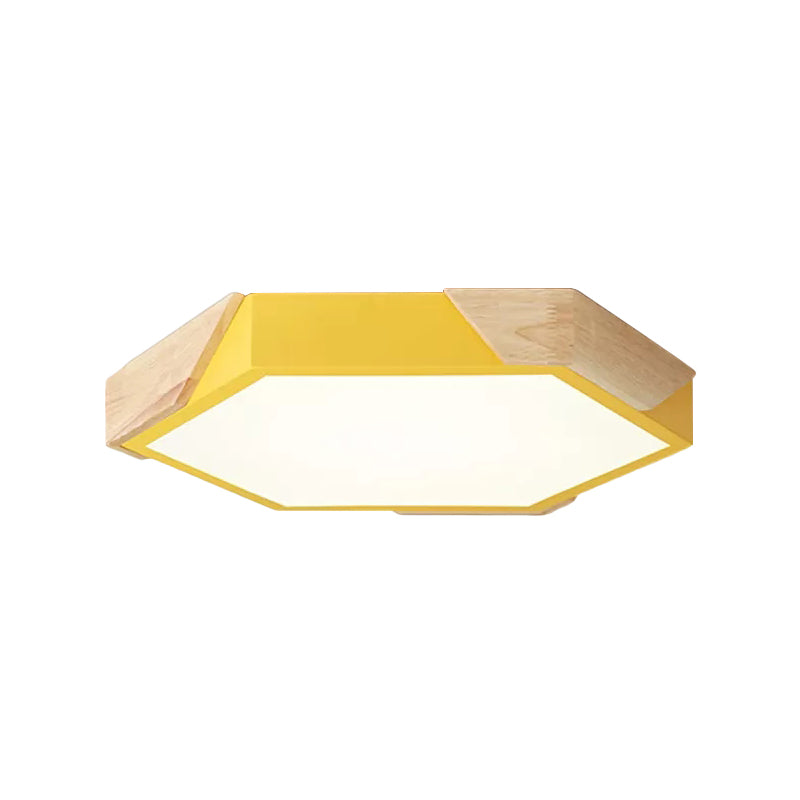 Kindergarten Classroom Hexagon Ceiling Lamp Acrylic Nordic Style LED Flush Mount Light Clearhalo 'Ceiling Lights' 'Close To Ceiling Lights' 'Close to ceiling' 'Flush mount' Lighting' 241222