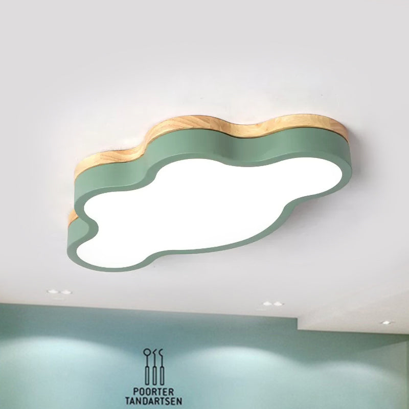 Acrylic Cloud Shape Flush Ceiling Light Macaron Loft LED Ceiling