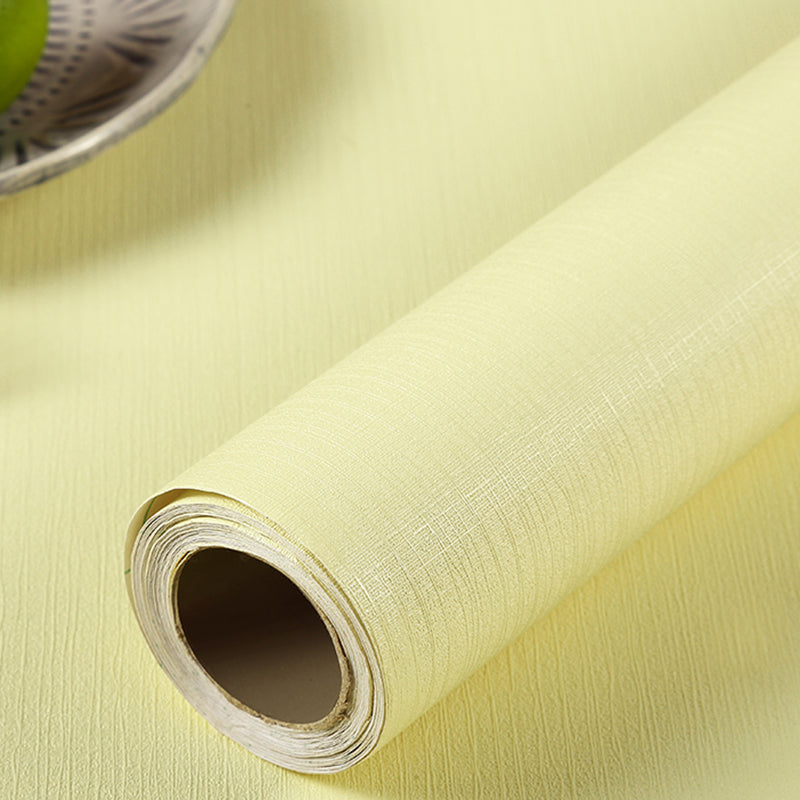 Peel off Plain Wallpaper Roll Scandinavian Style Non-Woven Wall Covering, 32.3 sq ft Lemon Yellow Wallpaper Roll Clearhalo 'Modern wall decor' 'Modern' 'Wallpaper' Wall Decor' 2412508