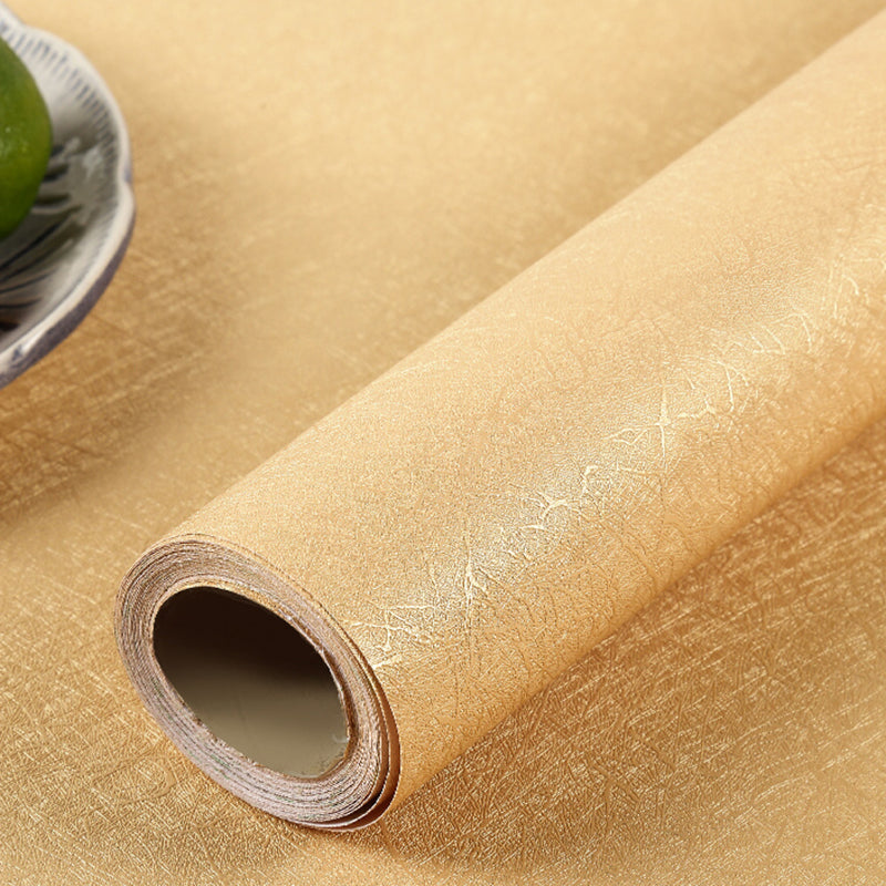 Peel off Plain Wallpaper Roll Scandinavian Style Non-Woven Wall Covering, 32.3 sq ft Gold Wallpaper Roll Clearhalo 'Modern wall decor' 'Modern' 'Wallpaper' Wall Decor' 2412514