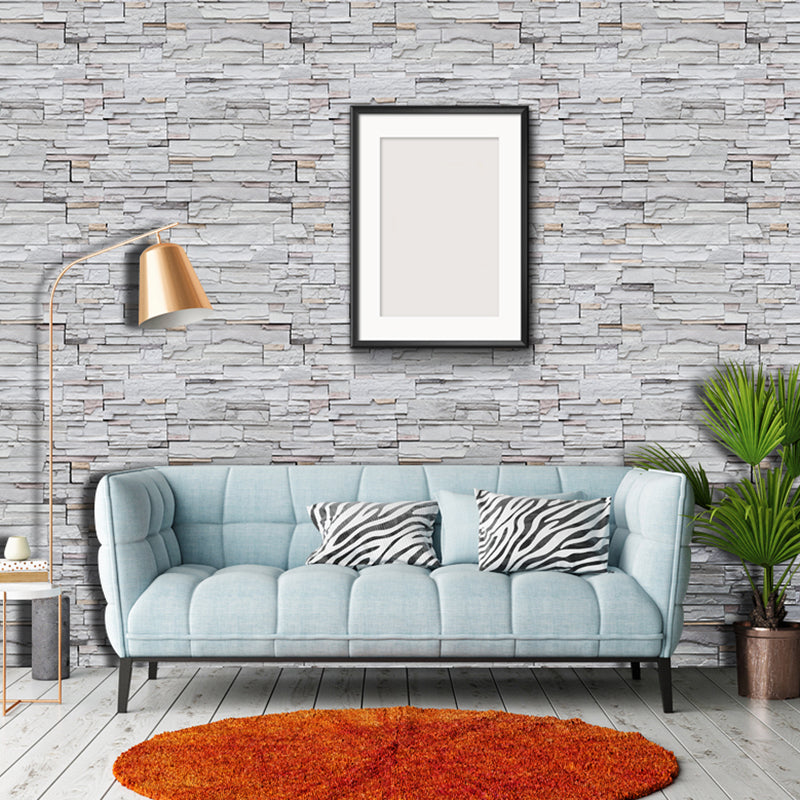 Peel off Stone Patterned Wallpaper Roll Industrial Style Vinyl Wall Decor, 64.6 sq-ft Light Gray Wallpaper Roll Clearhalo 'Industrial wall decor' 'Industrial' 'Wallpaper' Wall Decor' 2412864