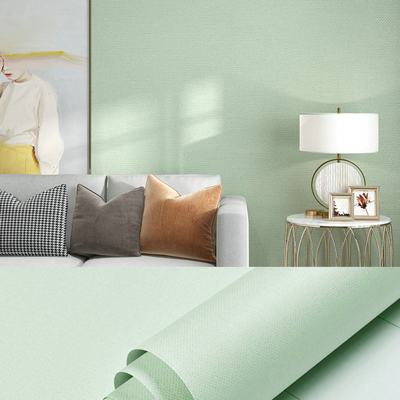 Pastel Color Plain Wallpaper Roll Self-Adhesive Minimalist Style Living Room Wall Decor Light Green Wallpaper Roll Clearhalo 'Modern wall decor' 'Modern' 'Wallpaper' Wall Decor' 2412957