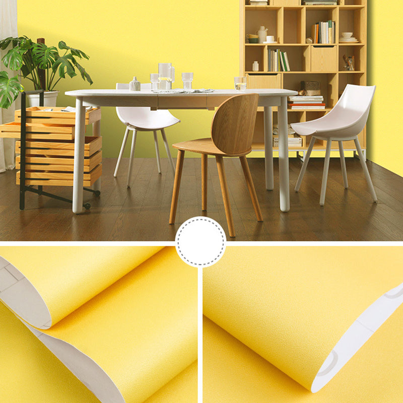 Peel and Stick Pure Color Wallpaper Roll Nordic Non-Woven Wall Decor, 33' L x 23.5" W Dark Yellow Wallpaper Roll Clearhalo 'Modern wall decor' 'Modern' 'Wallpaper' Wall Decor' 2413010