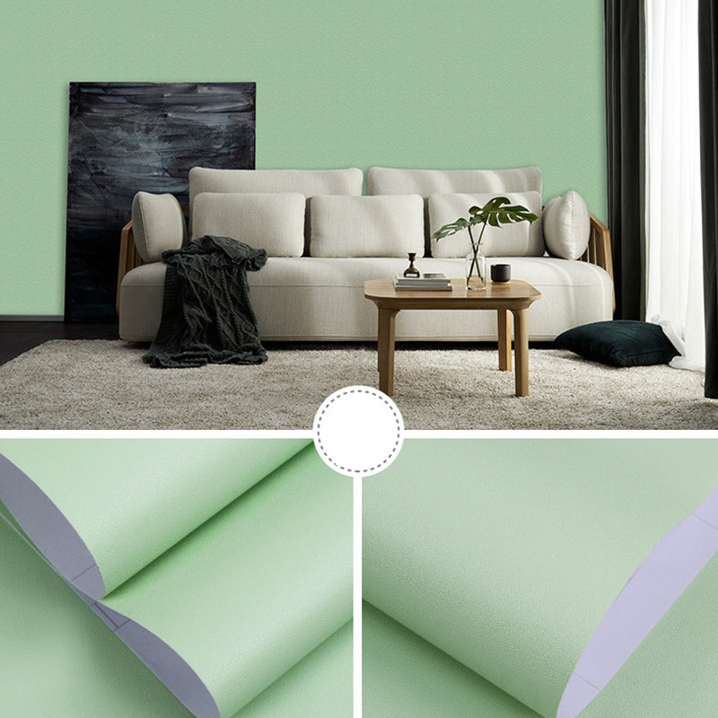 Peel and Stick Pure Color Wallpaper Roll Nordic Non-Woven Wall Decor, 33' L x 23.5" W Green Wallpaper Roll Clearhalo 'Modern wall decor' 'Modern' 'Wallpaper' Wall Decor' 2413028