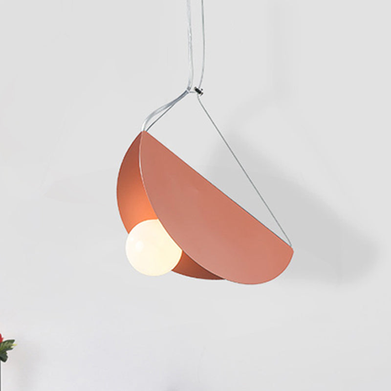 Nordic Style Suspension Light Fold Circle 1 Head Metal Pendant Light for Corridor Cafe Clearhalo 'Ceiling Lights' 'Pendant Lights' 'Pendants' Lighting' 241304