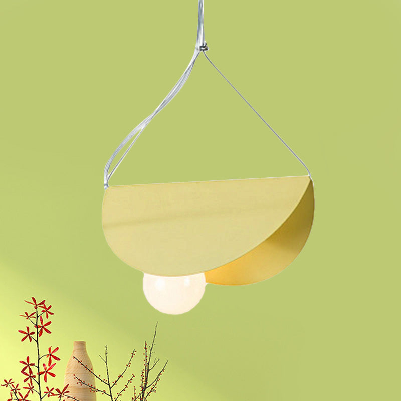 Nordic Style Suspension Light Fold Circle 1 Head Metal Pendant Light for Corridor Cafe Clearhalo 'Ceiling Lights' 'Pendant Lights' 'Pendants' Lighting' 241305