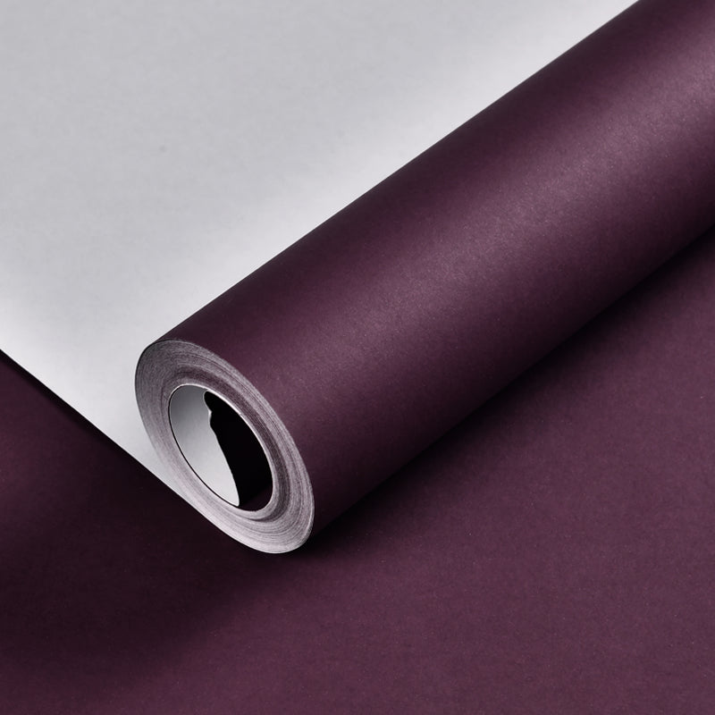 Plain Patterned Wallpaper Roll Simplicity Non-Pasted Bedroom Wall Decor, 31' L x 20.5" W Dark Purple Wallpaper Roll Clearhalo 'Modern wall decor' 'Modern' 'Wallpaper' Wall Decor' 2413058