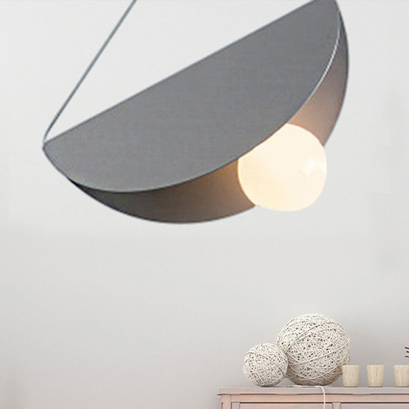 Nordic Style Suspension Light Fold Circle 1 Head Metal Pendant Light for Corridor Cafe Clearhalo 'Ceiling Lights' 'Pendant Lights' 'Pendants' Lighting' 241309