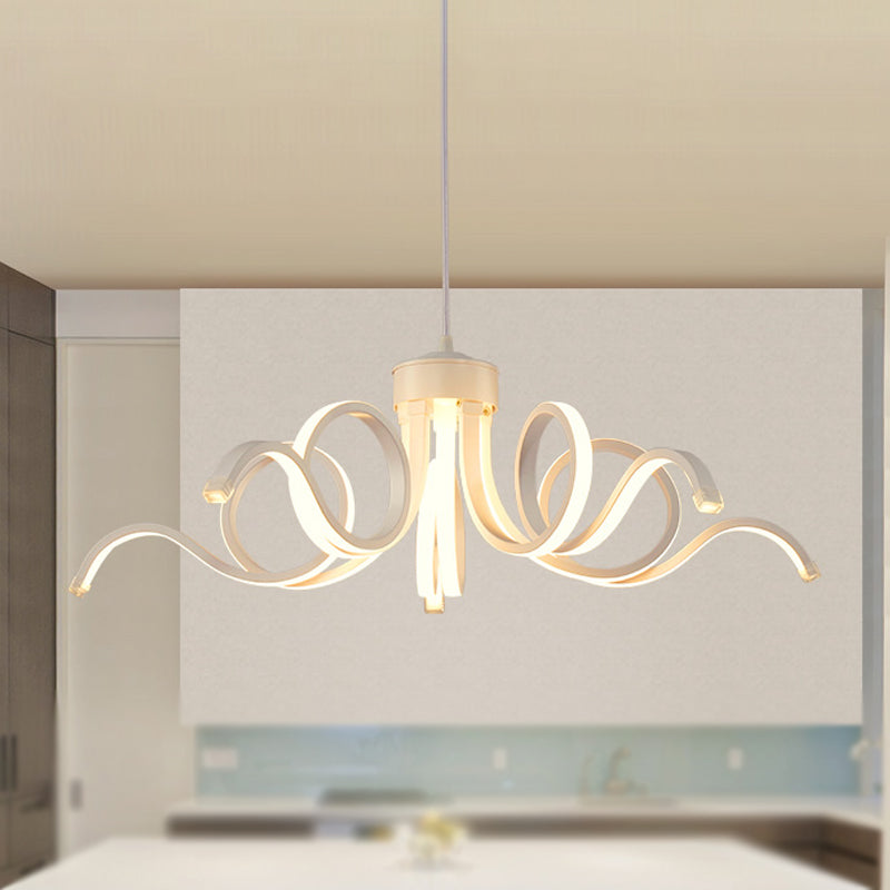 Simplicity Octopus Chandelier Acrylic LED 1 Light Kitchen Hanging Pendant in Warm/White Light Clearhalo 'Ceiling Lights' 'Chandeliers' 'Modern Chandeliers' 'Modern' Lighting' 241312