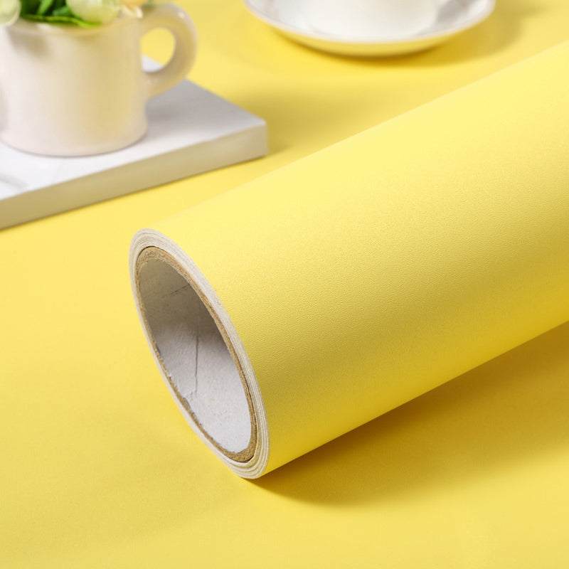 Scandinavian Wallpaper Roll Solid-Colored Self Stick Wall Covering, Multi-Colored Lemon Yellow Wallpaper Roll Clearhalo 'Modern wall decor' 'Modern' 'Wallpaper' Wall Decor' 2413181