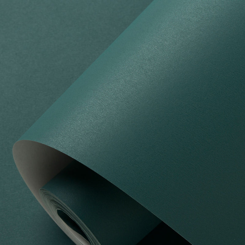 Minimalist Style Wallpaper Roll Pastel Color Plain Wall Covering, 33' L x 20.5" W Dark Green Wallpaper Roll Clearhalo 'Modern wall decor' 'Modern' 'Wallpaper' Wall Decor' 2413283