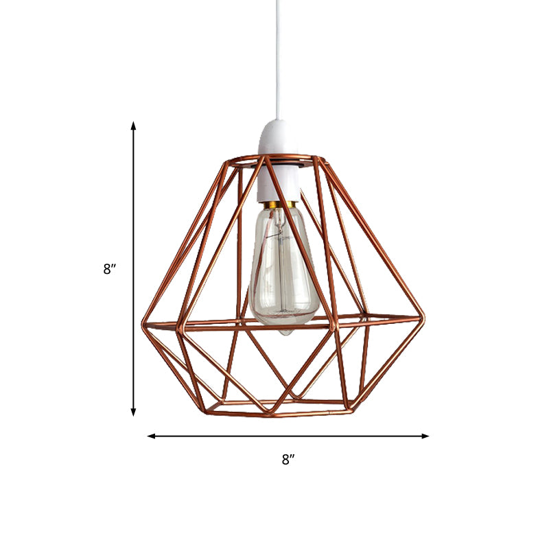 1 Head Wire Frame Hanging Pendant Light Industrial Loft Yellow/White Metal Pendant Lamp for Living Room Clearhalo 'Ceiling Lights' 'Modern Pendants' 'Modern' 'Pendant Lights' 'Pendants' Lighting' 241390