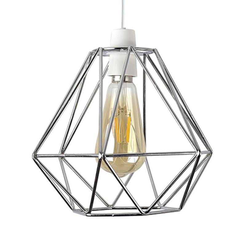 1 Head Wire Frame Hanging Pendant Light Industrial Loft Yellow/White Metal Pendant Lamp for Living Room Clearhalo 'Ceiling Lights' 'Modern Pendants' 'Modern' 'Pendant Lights' 'Pendants' Lighting' 241394