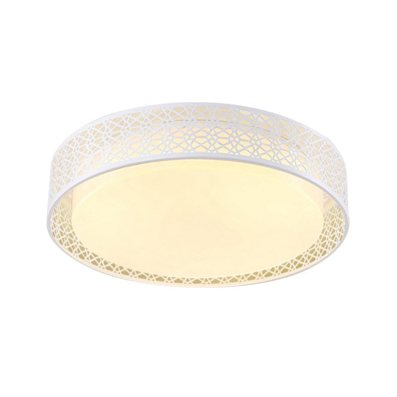 Acrylic Hollow Round Ceiling Light Modern Style LED Flush Ceiling Lamp in White for Adult Bedroom Clearhalo 'Ceiling Lights' 'Close To Ceiling Lights' 'Close to ceiling' Lighting' 241416