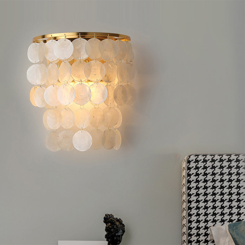 Waterfall Wall Mounted Lamp Minimalism Shell White LED Sconce Light Fixture for Living Room White Clearhalo 'Modern wall lights' 'Modern' 'Wall Lamps & Sconces' 'Wall Lights' Lighting' 2415000