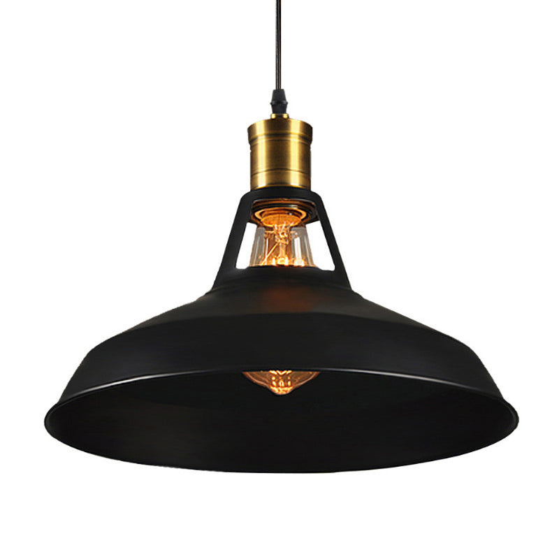 Single Ceiling Light Pot Cover Iron Hanging Pendant Lighting Fixture for Restaurant Black 12" Clearhalo 'Ceiling Lights' 'Pendant Lights' 'Pendants' Lighting' options 2415105_9deabd08-84c6-4d1b-bc38-d25a29d1836c