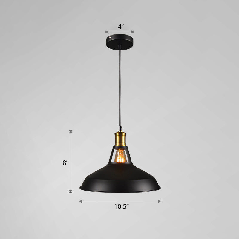 Single Ceiling Light Pot Cover Iron Hanging Pendant Lighting Fixture for Restaurant Black 10.5" Clearhalo 'Ceiling Lights' 'Pendant Lights' 'Pendants' Lighting' options 2415107_903b75e9-3e9f-4656-8d92-c6dc7ef466a1