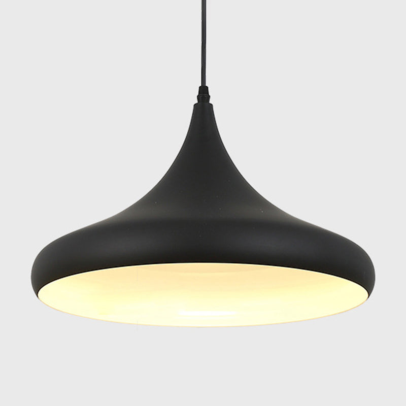 Nordic Style Shaded Pendant Light 1-Light Metallic Suspension Light Fixture in Black Clearhalo 'Art Deco Pendants' 'Black' 'Cast Iron' 'Ceiling Lights' 'Ceramic' 'Crystal' 'Industrial Pendants' 'Industrial' 'Metal' 'Middle Century Pendants' 'Pendant Lights' 'Pendants' 'Rustic Pendants' 'Tiffany' Lighting' 2415117