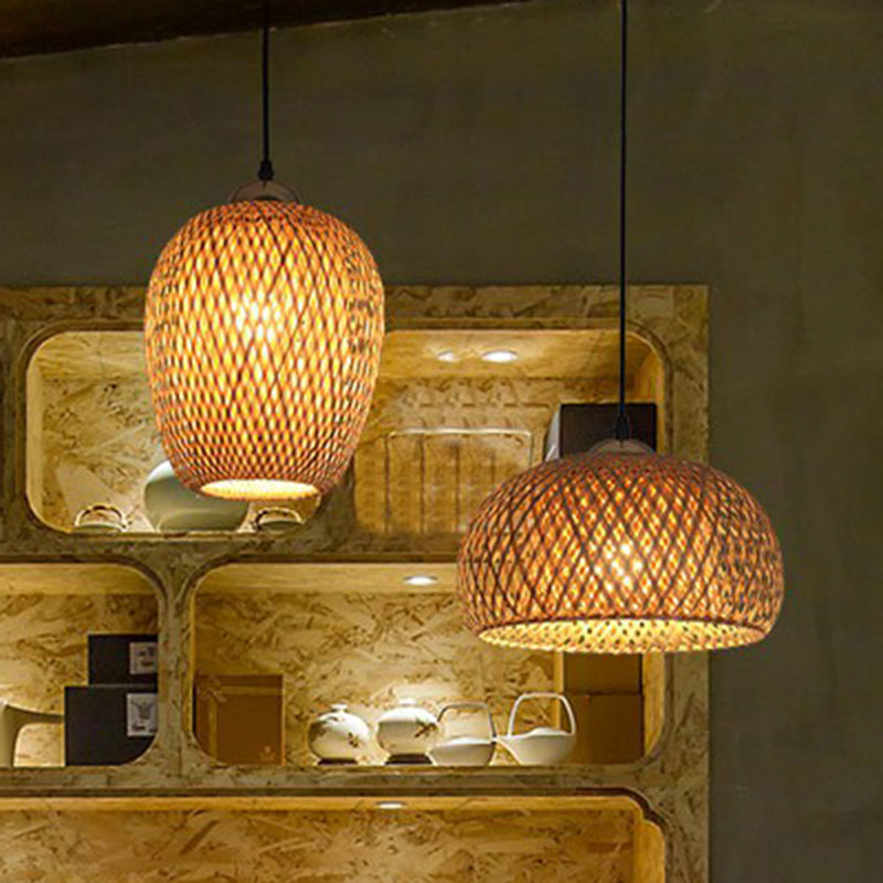 Bamboo Pendant Light Handmade Wooden Pendant Lamp Hanging