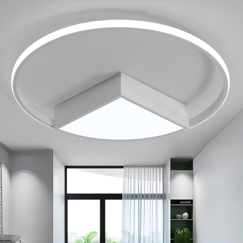 16"/19.5"/23.5" Wide Acrylic Sector Flushmount Simplicity LED Black/White Ceiling Lighting Fixture in Warm/White Light Clearhalo 'Ceiling Lights' 'Close To Ceiling Lights' 'Close to ceiling' 'Flush mount' Lighting' 241552