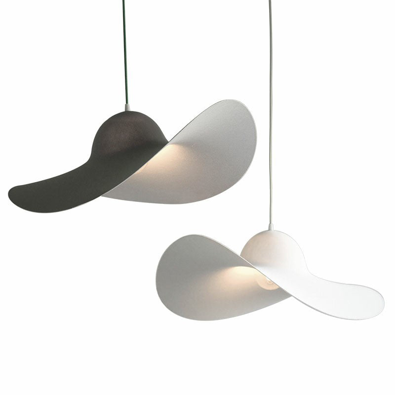 Wide-Brimmed Hat Shaped Pendant Lamp Minimalist Stylish PU Single Living Room Hanging Light Clearhalo 'Art Deco Pendants' 'Cast Iron' 'Ceiling Lights' 'Ceramic' 'Crystal' 'Industrial Pendants' 'Industrial' 'Metal' 'Middle Century Pendants' 'Pendant Lights' 'Pendants' 'Tiffany' Lighting' 2415612