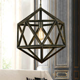 Industrial Style Geometric Hanging Lamp 1-Bulb Metal Ceiling Pendant Light in Black Black Clearhalo 'Art Deco Pendants' 'Black' 'Cast Iron' 'Ceiling Lights' 'Ceramic' 'Crystal' 'Industrial Pendants' 'Industrial' 'Metal' 'Middle Century Pendants' 'Pendant Lights' 'Pendants' 'Rustic Pendants' 'Tiffany' Lighting' 2415723