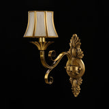 1-Light Flared Wall Lamp Fixture Traditional Brass Frosted Glass Wall Mounted Light for Bedroom Clearhalo 'Wall Lamps & Sconces' 'Wall Lights' Lighting' 2415761