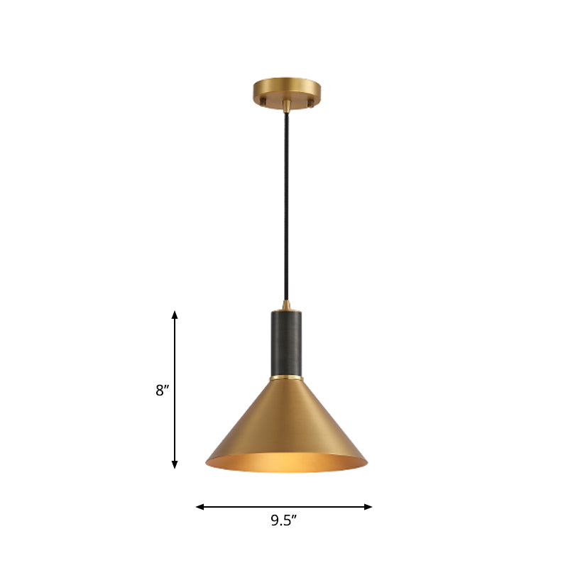 Brass Cone Pendant Lamp Minimalist Metal 1-Light Dining Room Suspension Light Fixture Brass Clearhalo 'Ceiling Lights' 'Pendant Lights' 'Pendants' Lighting' 2415772