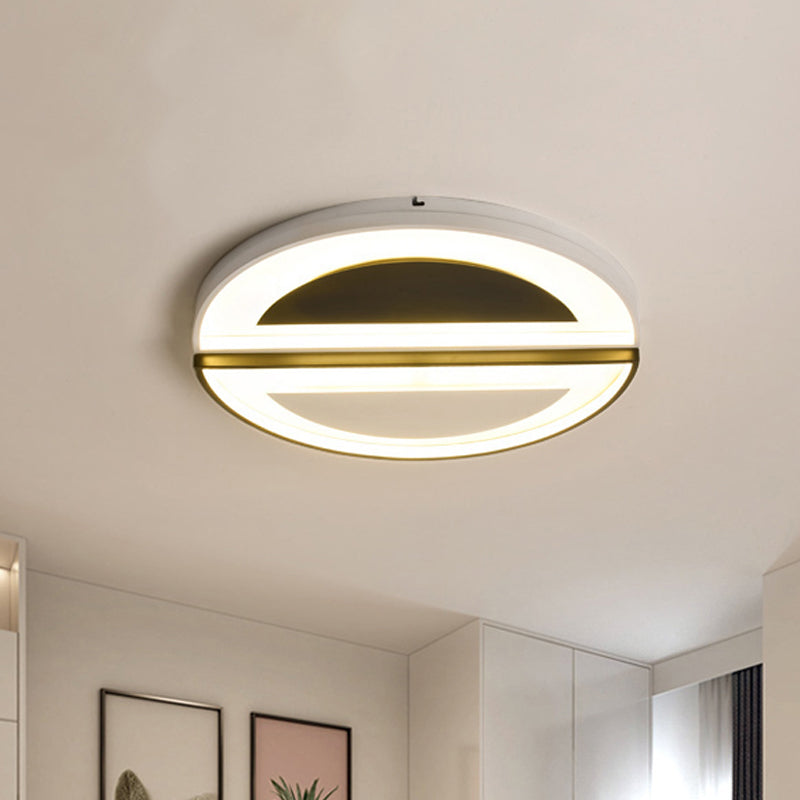 Acrylic Rounded Flush Light Fixture Modern Stylish 18"/23.5" Wide LED Ceiling Lighting in White, Warm/White Light White Warm Clearhalo 'Ceiling Lights' 'Close To Ceiling Lights' 'Close to ceiling' 'Flush mount' Lighting' 241578