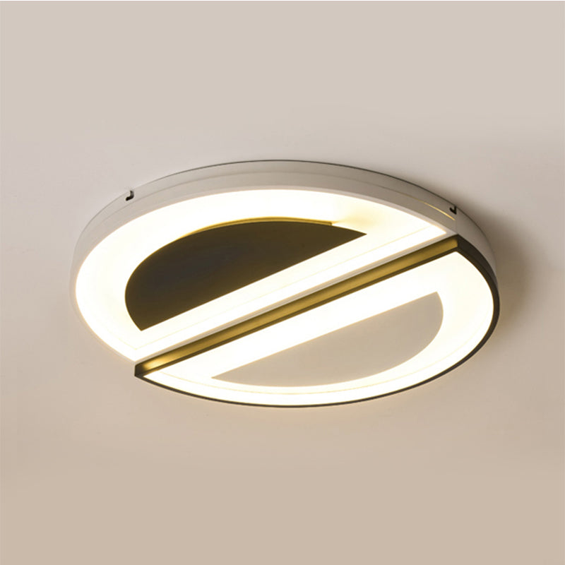 Acrylic Rounded Flush Light Fixture Modern Stylish 18"/23.5" Wide LED Ceiling Lighting in White, Warm/White Light Clearhalo 'Ceiling Lights' 'Close To Ceiling Lights' 'Close to ceiling' 'Flush mount' Lighting' 241579