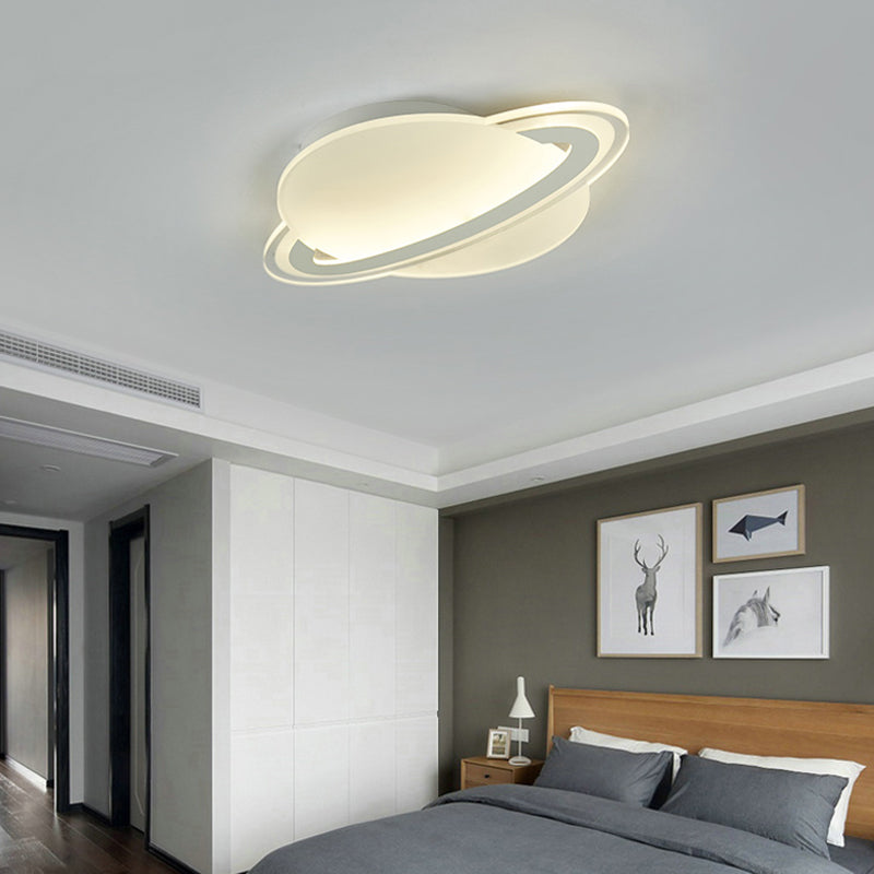 Kids Planet Shaped Flush Mount Acrylic Bedroom LED Ceiling Mounted Light in White Clearhalo 'Ceiling Lights' 'Close To Ceiling Lights' 'Close to ceiling' 'Flush mount' Lighting' 2415857