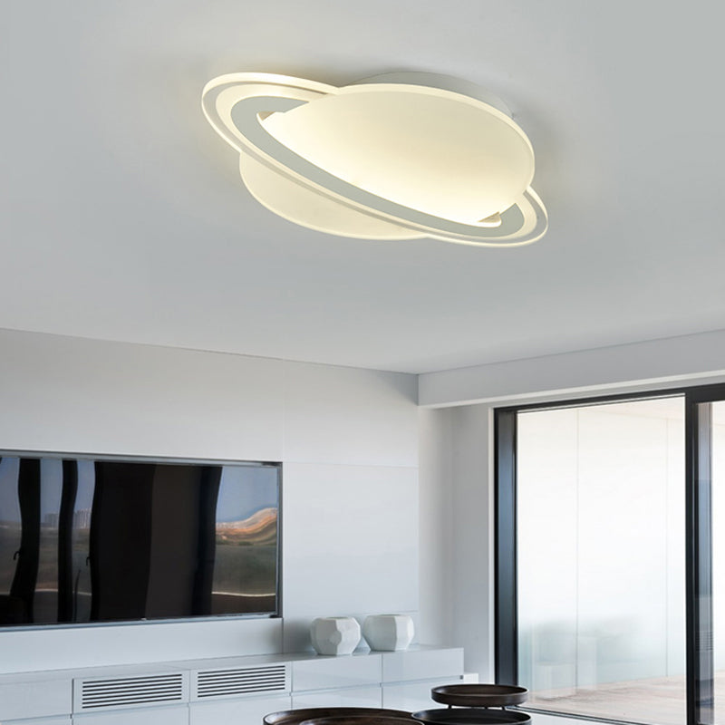 Kids Planet Shaped Flush Mount Acrylic Bedroom LED Ceiling Mounted Light in White Clearhalo 'Ceiling Lights' 'Close To Ceiling Lights' 'Close to ceiling' 'Flush mount' Lighting' 2415859