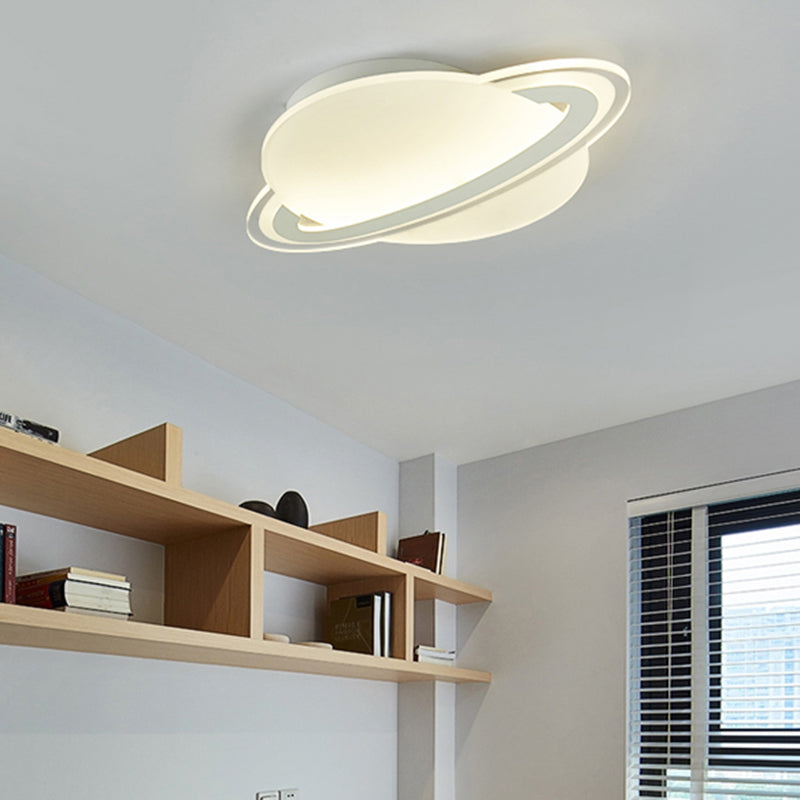 Kids Planet Shaped Flush Mount Acrylic Bedroom LED Ceiling Mounted Light in White Clearhalo 'Ceiling Lights' 'Close To Ceiling Lights' 'Close to ceiling' 'Flush mount' Lighting' 2415861