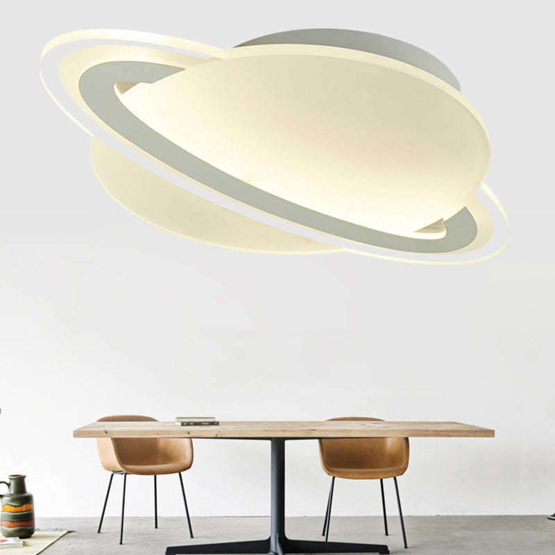 Kids Planet Shaped Flush Mount Acrylic Bedroom LED Ceiling Mounted Light in White Clearhalo 'Ceiling Lights' 'Close To Ceiling Lights' 'Close to ceiling' 'Flush mount' Lighting' 2415863