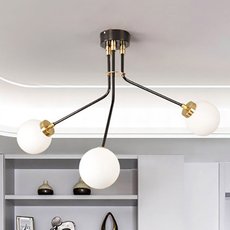 Multiple Rod Metal Semi Flush Lighting Modern 3/7 Lights Black Semi Flush Ceiling Lamp Fixture for Dining Room Clearhalo 'Ceiling Lights' 'Close To Ceiling Lights' 'Close to ceiling' 'Semi-flushmount' Lighting' 241713