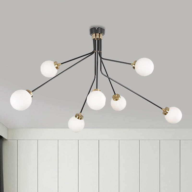 Multiple Rod Metal Semi Flush Lighting Modern 3/7 Lights Black Semi Flush Ceiling Lamp Fixture for Dining Room Clearhalo 'Ceiling Lights' 'Close To Ceiling Lights' 'Close to ceiling' 'Semi-flushmount' Lighting' 241715