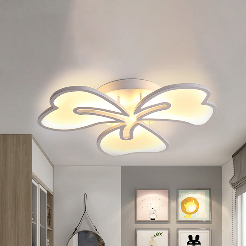 Acrylic Blossom Semi Flush Mount Modernism 3/4/5 Lights LED Ceiling Light Fixture in Warm/White/Natural Light 3 White Clearhalo 'Ceiling Lights' 'Close To Ceiling Lights' 'Close to ceiling' 'Semi-flushmount' Lighting' 241720