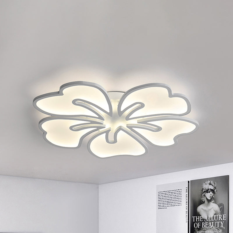 Acrylic Blossom Semi Flush Mount Modernism 3/4/5 Lights LED Ceiling Light Fixture in Warm/White/Natural Light 5 White White Clearhalo 'Ceiling Lights' 'Close To Ceiling Lights' 'Close to ceiling' 'Semi-flushmount' Lighting' 241724