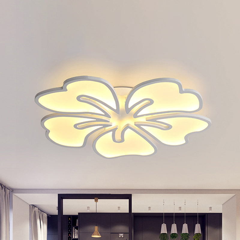 Acrylic Blossom Semi Flush Mount Modernism 3/4/5 Lights LED Ceiling Light Fixture in Warm/White/Natural Light 5 White Clearhalo 'Ceiling Lights' 'Close To Ceiling Lights' 'Close to ceiling' 'Semi-flushmount' Lighting' 241725