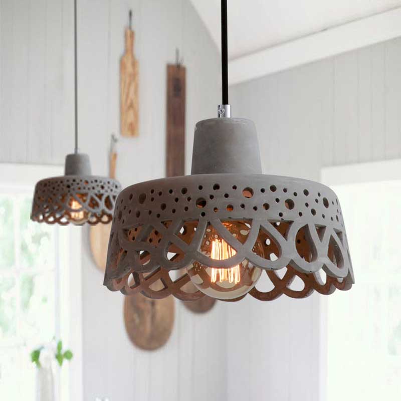 Etched Pendant Lighting in Nordic Style Concrete 1 Light Grey/White/Yellow Hanging Light with Geometric/Bell/Flared Shade Clearhalo 'Ceiling Lights' 'Modern Pendants' 'Modern' 'Pendant Lights' 'Pendants' Lighting' 241818