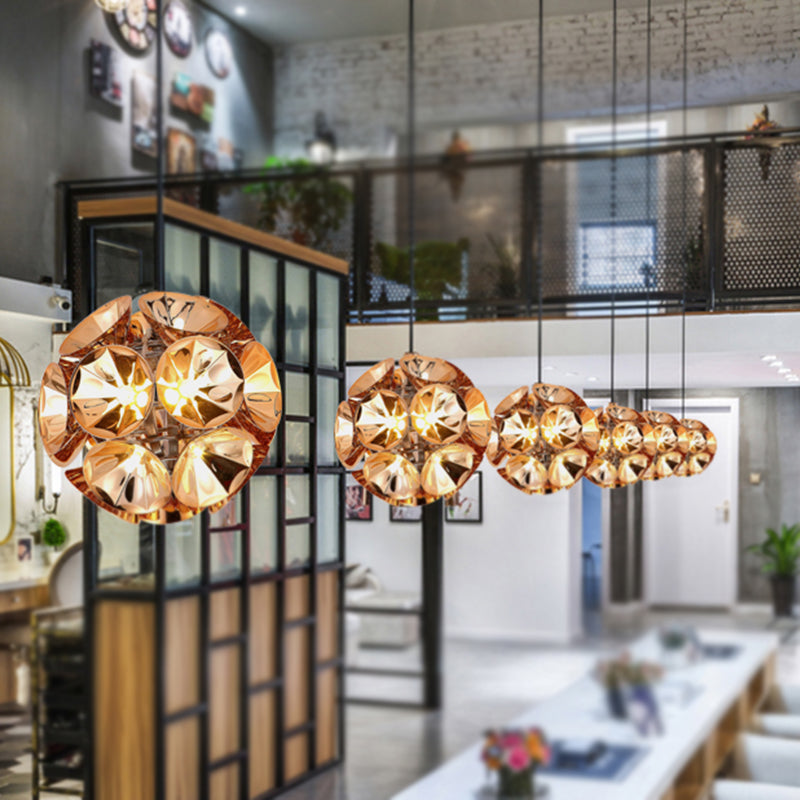 Ball Pendant Light Fixture Modernism Metal Chrome/Gold LED Hanging Ceiling Light in White/Warm, 7"/11" Dia Gold Clearhalo 'Ceiling Lights' 'Modern Pendants' 'Modern' 'Pendant Lights' 'Pendants' Lighting' 241830