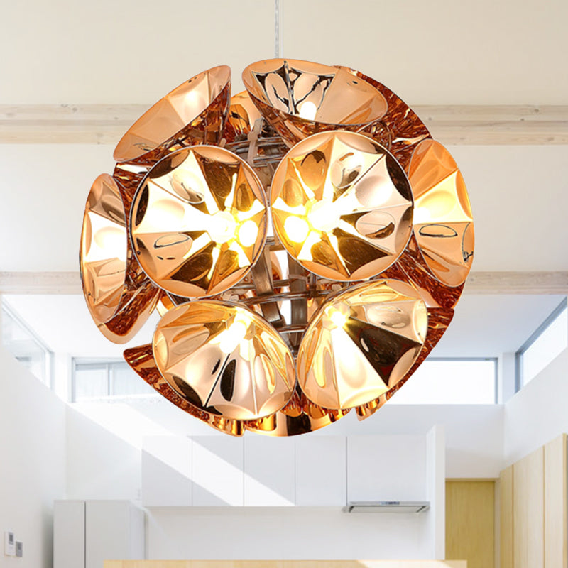 Ball Pendant Light Fixture Modernism Metal Chrome/Gold LED Hanging Ceiling Light in White/Warm, 7"/11" Dia Clearhalo 'Ceiling Lights' 'Modern Pendants' 'Modern' 'Pendant Lights' 'Pendants' Lighting' 241831