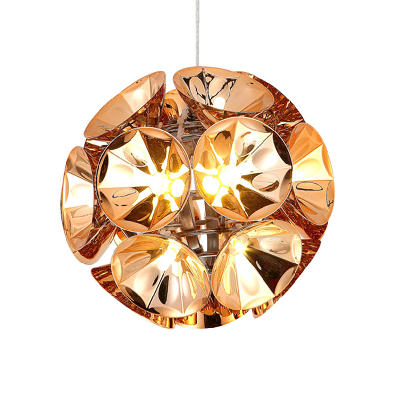 Ball Pendant Light Fixture Modernism Metal Chrome/Gold LED Hanging Ceiling Light in White/Warm, 7"/11" Dia Clearhalo 'Ceiling Lights' 'Modern Pendants' 'Modern' 'Pendant Lights' 'Pendants' Lighting' 241832