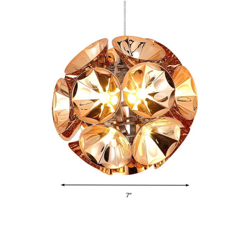 Ball Pendant Light Fixture Modernism Metal Chrome/Gold LED Hanging Ceiling Light in White/Warm, 7"/11" Dia Clearhalo 'Ceiling Lights' 'Modern Pendants' 'Modern' 'Pendant Lights' 'Pendants' Lighting' 241833