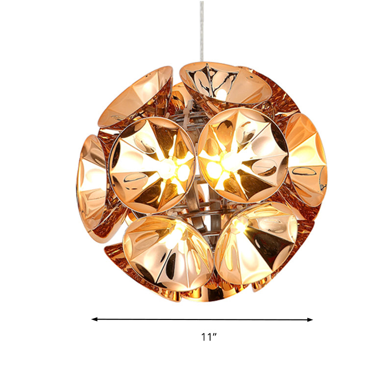 Ball Pendant Light Fixture Modernism Metal Chrome/Gold LED Hanging Ceiling Light in White/Warm, 7"/11" Dia Clearhalo 'Ceiling Lights' 'Modern Pendants' 'Modern' 'Pendant Lights' 'Pendants' Lighting' 241834