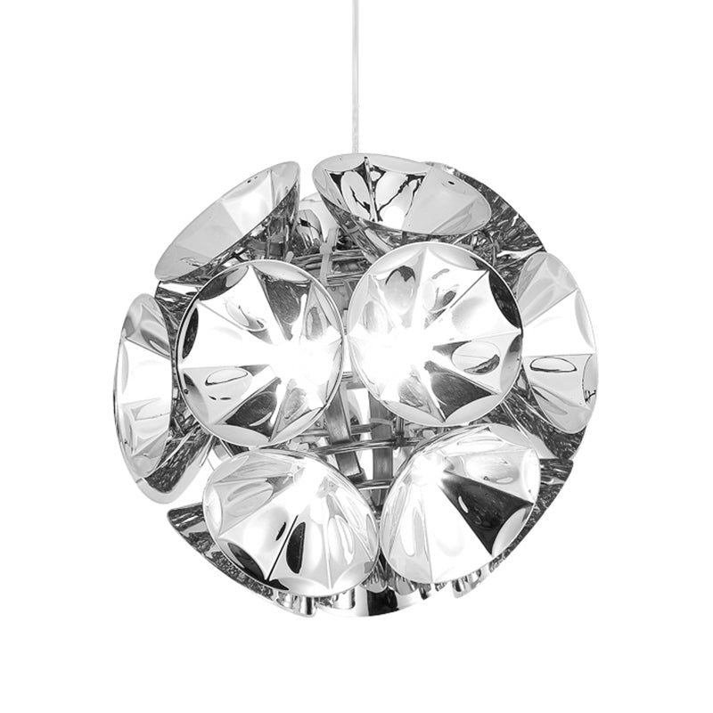 Ball Pendant Light Fixture Modernism Metal Chrome/Gold LED Hanging Ceiling Light in White/Warm, 7"/11" Dia Clearhalo 'Ceiling Lights' 'Modern Pendants' 'Modern' 'Pendant Lights' 'Pendants' Lighting' 241837