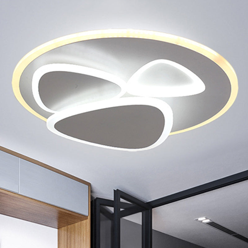 Tiered Flush Ceiling Light Modern Metal and Acrylic LED White Ceiling Flush in White/Warm Light, 19.5"/31" Wide White 19.5" Clearhalo 'Ceiling Lights' 'Close To Ceiling Lights' 'Close to ceiling' 'Flush mount' Lighting' 241851