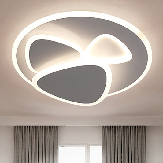 Tiered Flush Ceiling Light Modern Metal and Acrylic LED White Ceiling Flush in White/Warm Light, 19.5"/31" Wide Clearhalo 'Ceiling Lights' 'Close To Ceiling Lights' 'Close to ceiling' 'Flush mount' Lighting' 241852