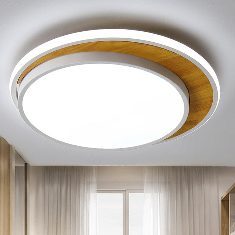 Black/White Circle Flush Mount Ceiling Light Modern LED Metal Ceiling Light Fixture in White/Warm Light, 16.5"/20.5" Wide Clearhalo 'Ceiling Lights' 'Close To Ceiling Lights' 'Close to ceiling' 'Flush mount' Lighting' 241920