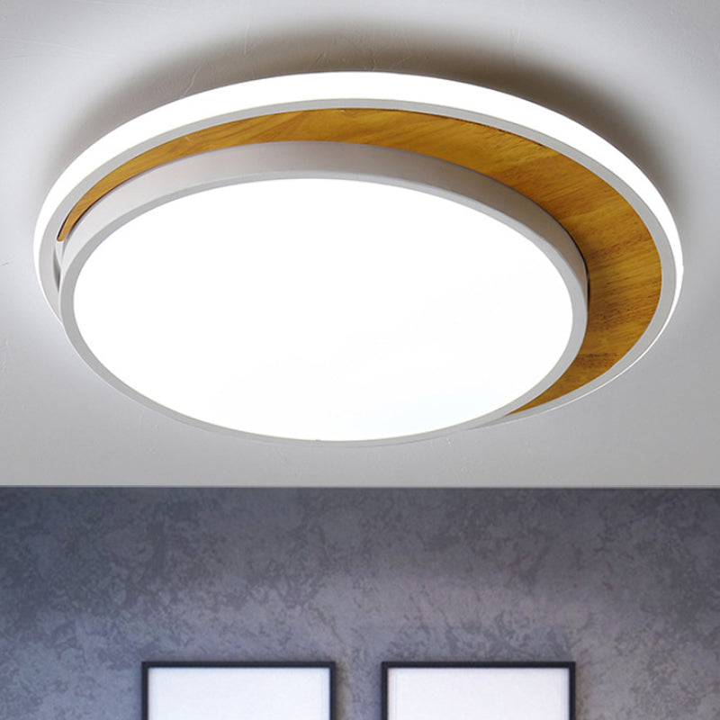 Black/White Circle Flush Mount Ceiling Light Modern LED Metal Ceiling Light Fixture in White/Warm Light, 16.5"/20.5" Wide Clearhalo 'Ceiling Lights' 'Close To Ceiling Lights' 'Close to ceiling' 'Flush mount' Lighting' 241921